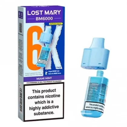 Lost Mary Miami Mint BM6000 Nic Salt E Liquid Pods