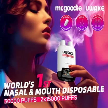 Mr.Goodie Uwake 30000 30K Puffs Nasal & Mouth Inhalation LED Display Disposable Vape - Vapeq10