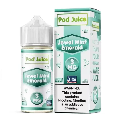 Pod Juice Jewel Mint Emerald Synthetic Vape Juice 100ml - Eightvape