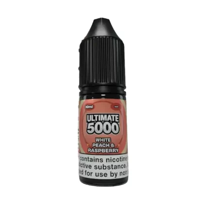 White Peach & Raspberry Saltnic vape Juice by Ultimate 5000 - 10 Pack - Strength
