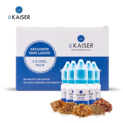 eKaiser e-Liquid – Tobacco Mix 0mg 10ml Bottle x 5 Pack | Cigee