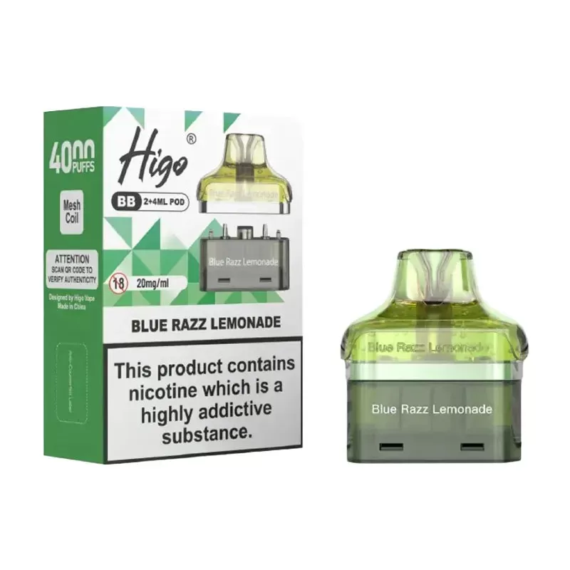 Higo BB 4000 Puffs Prefilled Pods - Box of 5 - Blueberry Ice Huba Huba - Image 3