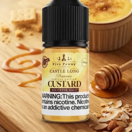 CUSTARD CASTLE LONG SALT RESERVE FIVE PAWNS ELIQUID - 50 MG SALT; Vape Product
