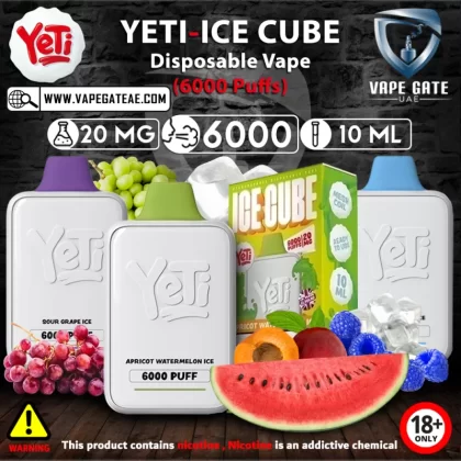 Yeti - Ice Cube Disposable Vape (6000 Puffs) - 20 mg / Sour Raspberry Watermelon Ice