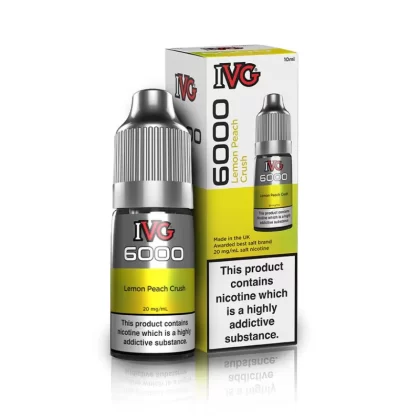 IVG 6000 Lemon Peach Crush Nic Salt Vape Juice - Strength