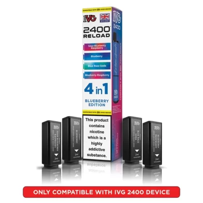 IVG 2400 Reload 4 in 1 Prefilled Pods - Strength#20mg~Flavour#Apple Edition>Banana Edition>Berry Edition>Blackberry Edition>Blackcurrant Edition>Blue Edition>Blueberry Edition>Cherry Edition (61F389) (61F389)