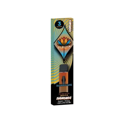 Purlyf Diamonds Blend Vaporizer – 3000mg - Strain#Galactic Jack (S)>Slurricane (I)>Lemon Chellohaze (S)>Bubblegum Kush (I)>Maui Runtz (H) (CB02BF)