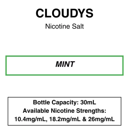 Mint – Cloudys Premium E- Liquid – Nic Salt – 30mL