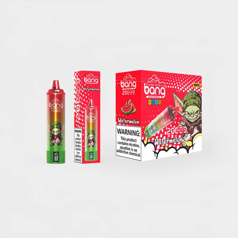 Bang Blaze Tornado LED Display Rechargeable Disposable Vape - Random Flavors(fast Delivery), Watermelon; 3-nicotine, 2-nicotine (13354D) - Image 2