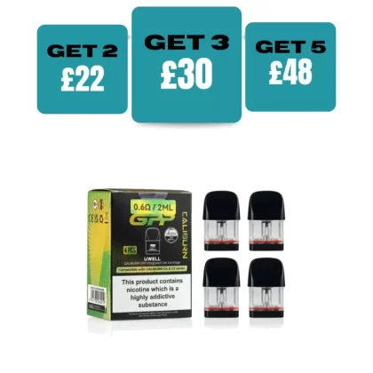 Uwell Caliburn GPP Replacement Pods Pack of 4 - 0.4ohm