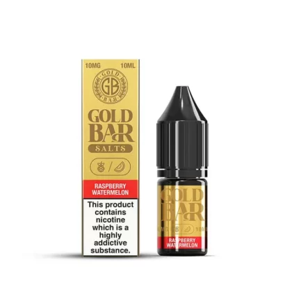 Gold Bar Raspberry Watermelon Nic Salt vape Juice - 10 Pack