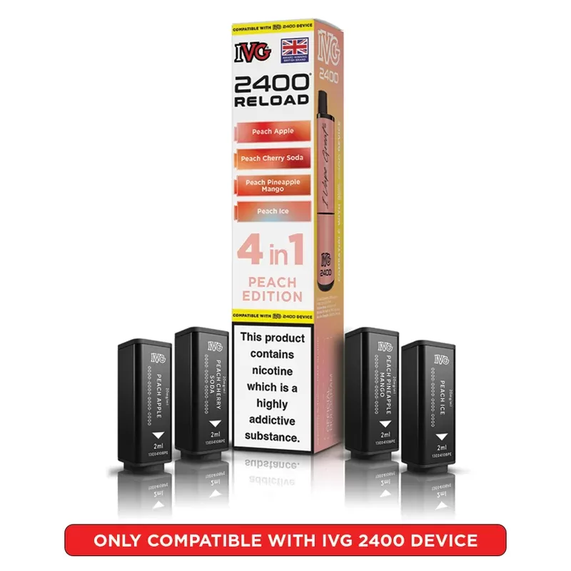 IVG 2400 Reload 4 in 1 Prefilled Pods Peach Edition - Strength#20mg (7B228D) (7B228D)