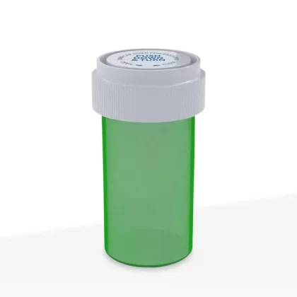 Child Resistant | Translucent Green Reversible Cap Vials | 13 Dram – 2 Grams – 275 Count
