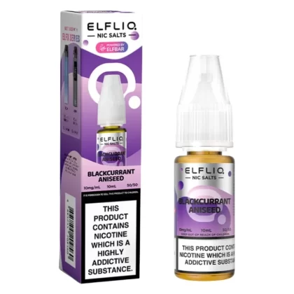 Blackcurrant Aniseed Nic Salt E-Liquid by Elf Bar Elfliq (10ml) - 10mg