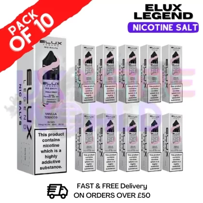 Vanilla Tobacco Elux Legend Nic Salt Pack / BOX OF 10