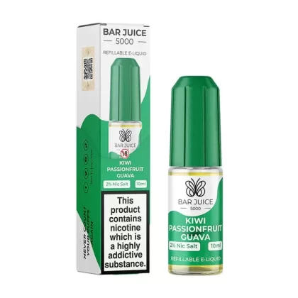 KIWI PASSIONFRUIT GUAVA NICOTINE SALT E-LIQUID BY BAR JUICE 5000