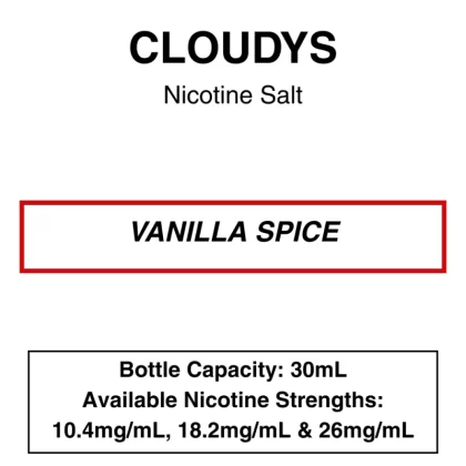 Vanilla Spice – Cloudys Premium E- Liquid – Nic Salt – 30mL