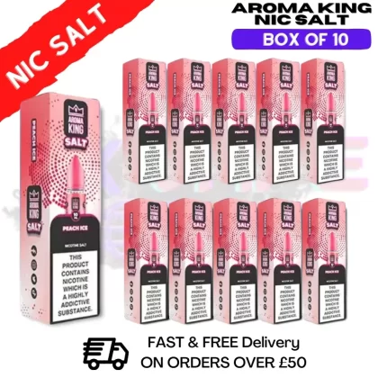 Peach Ice Aroma King Nic Salt Box Of 10