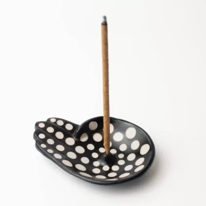 Handmade Ceramic Incense Holder Hand Shaped by Luna Sundara - Color#iH1004>iH1005>iH1006>iH1007 (DD97B8)