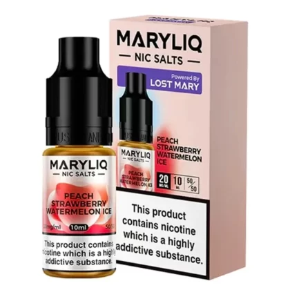 MaryLiq Peach Strawberry Watermelon Ice Vape Liquid 10ml 10mg & 20mg (10 pk)
