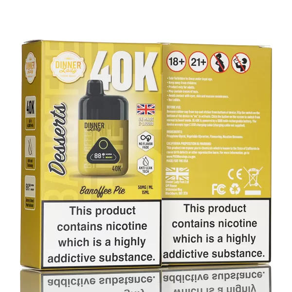 Dinner Lady Desserts 40K Puffs Disposable - Lemon Tart - Image 3
