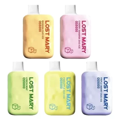 Lost Mary OS5000 Frozen Edition Disposable Vape Kit 5000 Puffs 13ml - *Flavor#Banana Duo Ice>Cherry Banana Duo Ice>Lemon Mint>Pineapple Duo Ice>Triple Berry Duo Ice