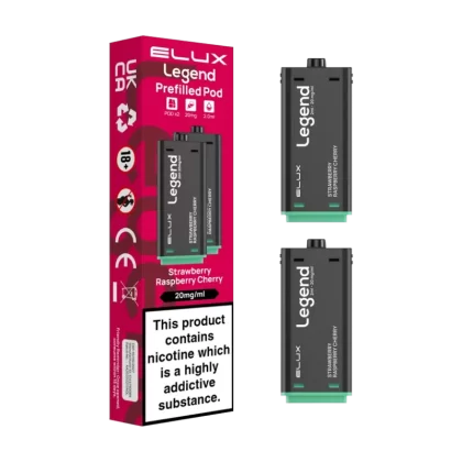 Strawberry Raspberry Cherry Elux Legend 1500 Pods - 20mg - Vape Product (E3DE16)