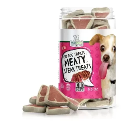 MediPets CBD Dog Treats – Meaty Steak Treats – 100mg