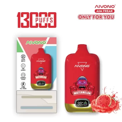 AIVONO AIM FREAK 13000 Puffs | 0%-5% strength, 20mL, LCD display, bulk disposable vape - Aiviouvapes