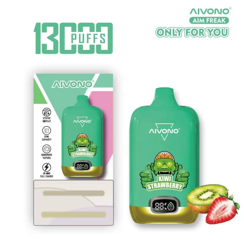 AIVONO AIM FREAK 13000 Puffs | 0%-5% strength, 20mL, LCD display, bulk disposable vape - Aiviouvapes - Image 2
