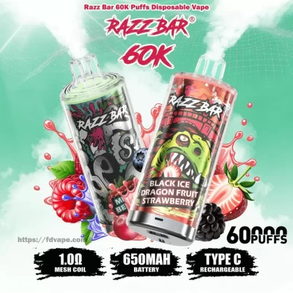Razz Bar 60000 – 60K Puffs 650mAh 2% 5% Nicotine Disposable Vape Wholesale Price