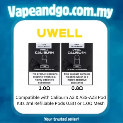 UWELL Caliburn A3 Cartridge – 0.8 / 1.0 Ohm - Vapeandgo Com My