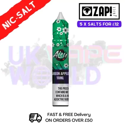 Green Apple AISU Zap Nic Salt E-Juice Nicotine 10ml