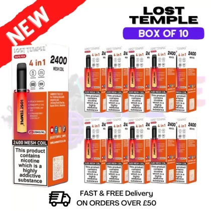 Watermelon ICE – Lost Temple 2400 Puff Bar Box Of 10