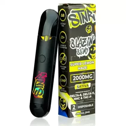 STNR Blazin Blend Vaporizer – 2000mg - Strain#Super Lemon Haze>Tropicana Cookies>Hubba Bubba>24K Gold>Watermelon Skittlez>Gushers Explosion (AD1085)