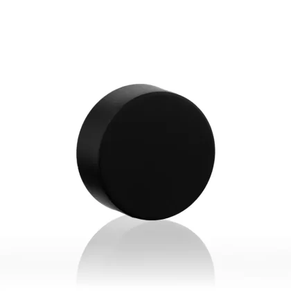 Child Resistant Plastic Caps | Smooth Matte w/ Foil Liner | 38mm – Black – 80 Count