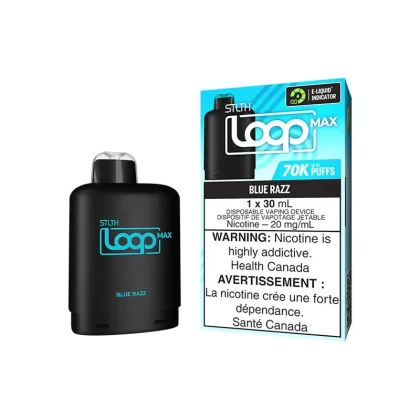 Stlth Loop Max 70K - flavor#BLUE RAZZ>CHERRY WATERMELON ICE>DOUBLE APPLE SHISHA>ICE MINT>JUICY PEACH ICE>MANGO PINEAPPLE ICE>PEACH BERRY>RAZZ APPLE ICE>STRAWBERRY COCONUT ICE>STRAWBERRY KIWI (BA4644)