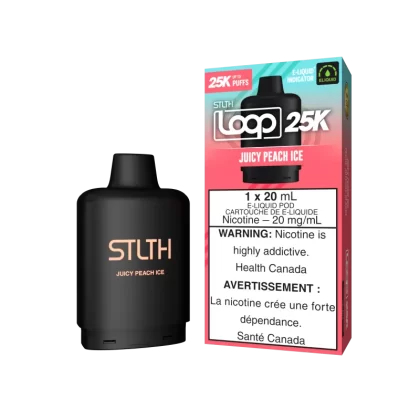 STLTH LOOP 25K Pod Pack - Juicy Peach Ice - 20 mg/mL (wholeseller) - Excise ON, 20 mg/mL (wholeseller) - Excise AB (B59404)