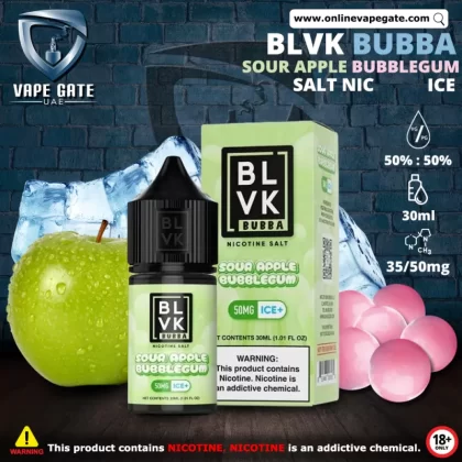 SOUR APPLE BUBBLEGUM ICE - BLVK BUBBA SALTS - 30ML - 35 mg / 30 ml
