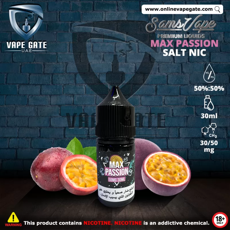 Max Passion Saltnic 30ml - Sam Vapes - 50 mg / 30 ml