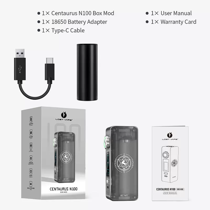 Lost Vape Centaurus N100 Kit with Centaurus Sub Ohm Tank 5ml - Image 3