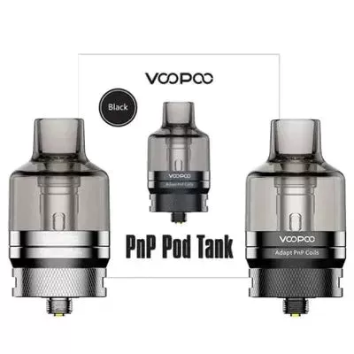 Voopoo PnP 2ml Subohm Vape Pod Tank - colour#Black>Stainless Steel