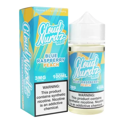 Iced Peach Blue Raspberry 100ml Synthetic Nic Vape Juice – Cloud Nurdz - Eightvape