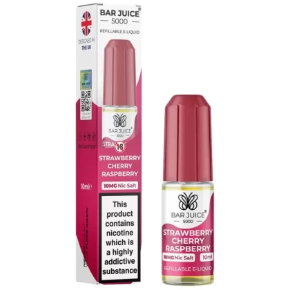 Strawberry Cherry Raspberry Nic Salt E-Liquid by Bar Juice 5000 (10ml) - 5mg