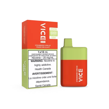 Vice Box Rechargeable Disposable Vape – 6000 Puffs – Strawberry Kiwi Ice