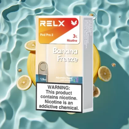 RELX Pod Pro 2 Banana Freeze 3% Nicotine 600 Puffs 1.9ml Vape with 3 Voltage Modes - Bangvapeaustralia
