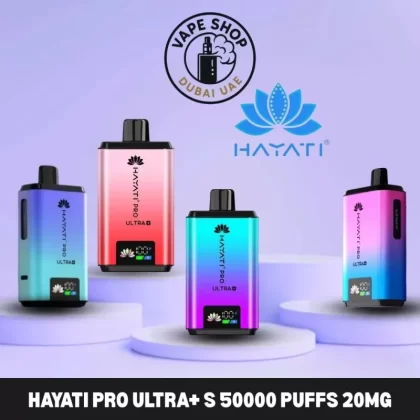 Hayati Pro Ultra+ S 50000 Puffs 20MG Nicotine In Dubai - Vape Product, BOX OF 10 PCS; Blackcurrant Cotton K / Blue Raspberry, Blue Raspberry