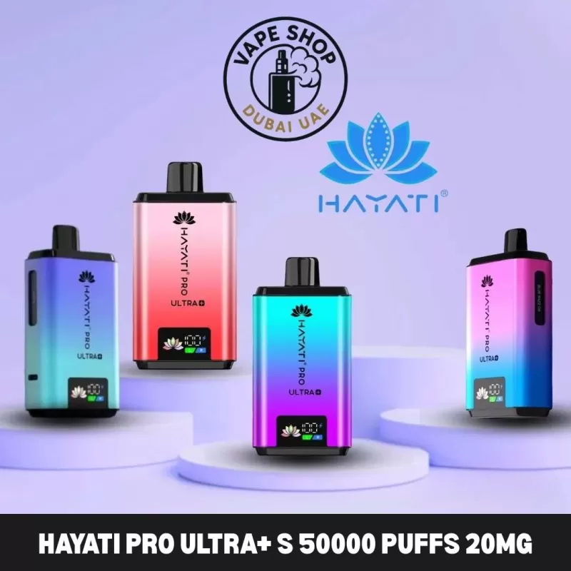 Hayati Pro Ultra+ S 50000 Puffs 20MG Nicotine In Dubai - Vape Product, BOX OF 10 PCS; Blackcurrant Cotton K / Blue Raspberry, Blue Raspberry