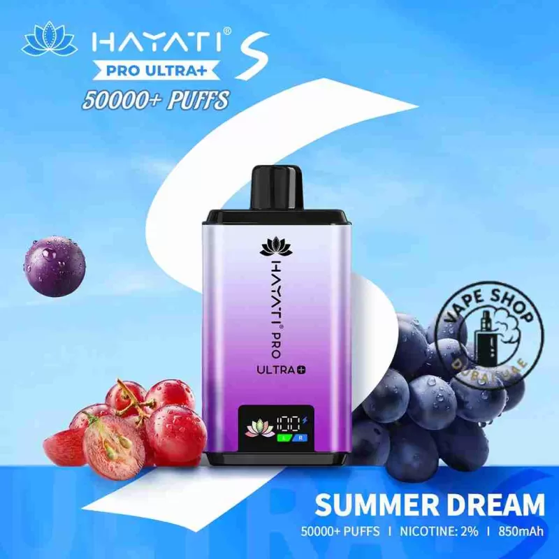 Hayati Pro Ultra+ S 50000 Puffs 20MG Nicotine In Dubai - Vape Product, BOX OF 10 PCS; Blackcurrant Cotton K / Blue Raspberry, Blue Raspberry - Image 2