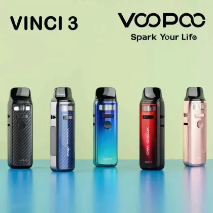 Voopoo Vinci 3 Pod Kit – 1800mAh - colors#AURORA BLUE>AURORA RED>ROSE GOLD>CARBON FIBER BLACK>CARBON FIBER BLUE